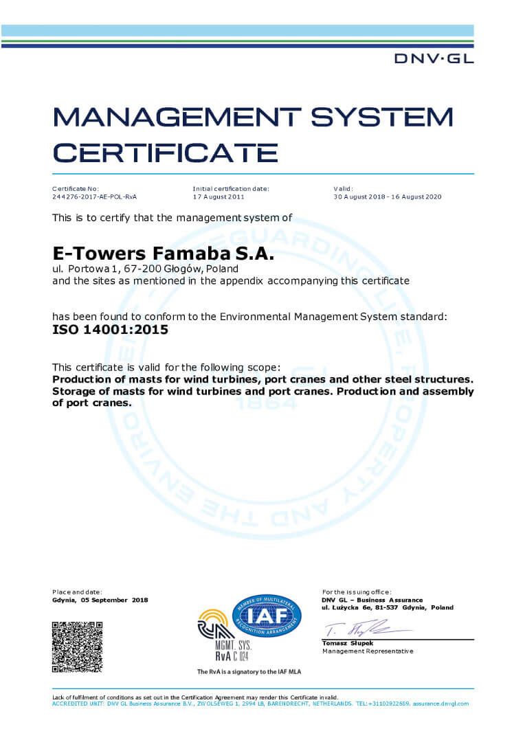 E-Towers-Famaba-Certificate-244168-2017-AHSO-POL-DNV-EN-DNV-GL-PN-N-18001-2004-Y