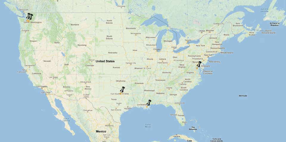 Map of E-Cranes Under Construction in the USA