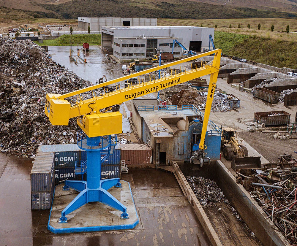 Fixed pedestal e-crane